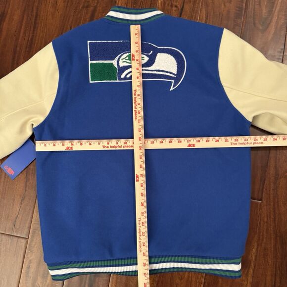 Seattle Seahawks Retro NFL Varsity Letterman Jacket - Picture 9 of 9